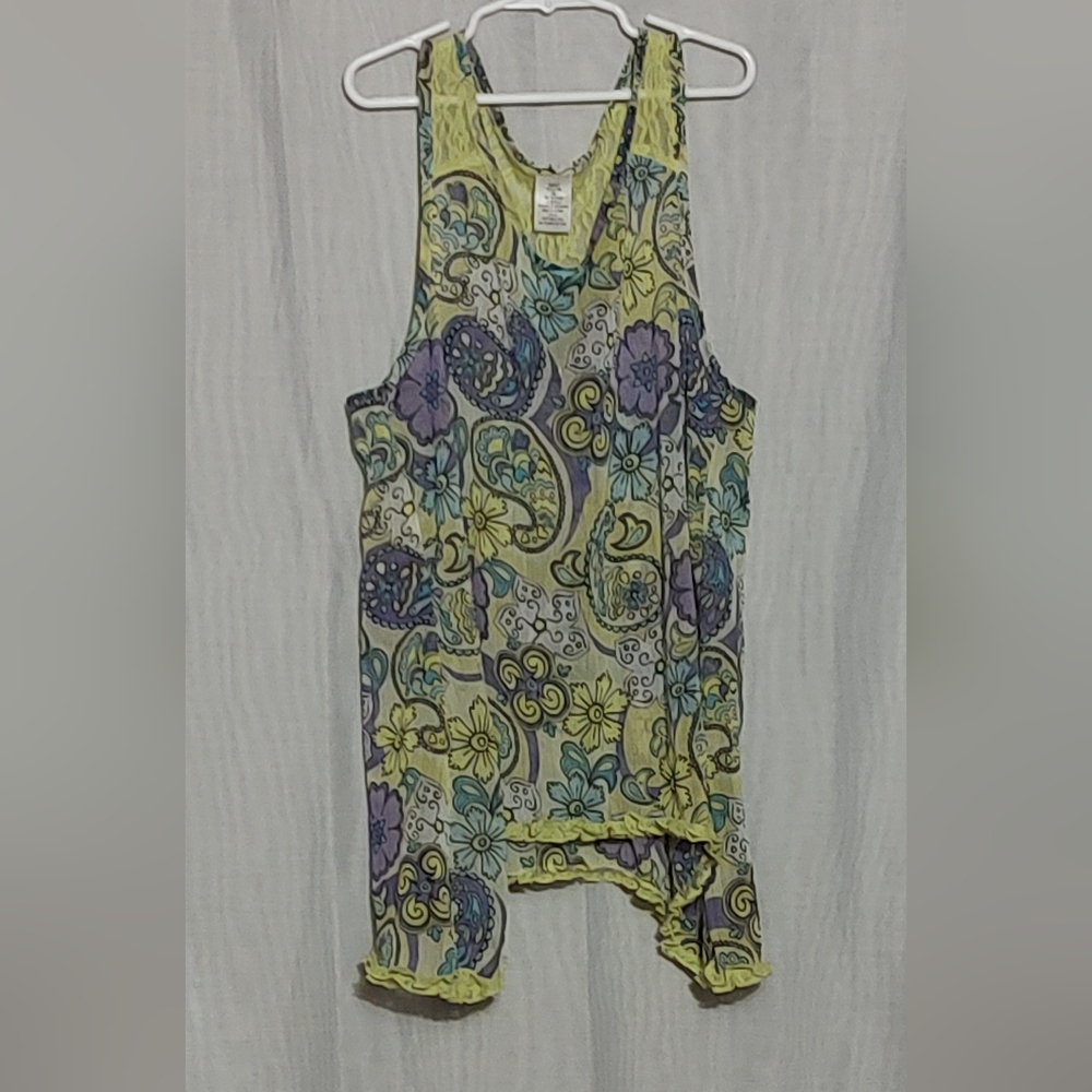 Summer flowy tank top blouse size L(14-16)